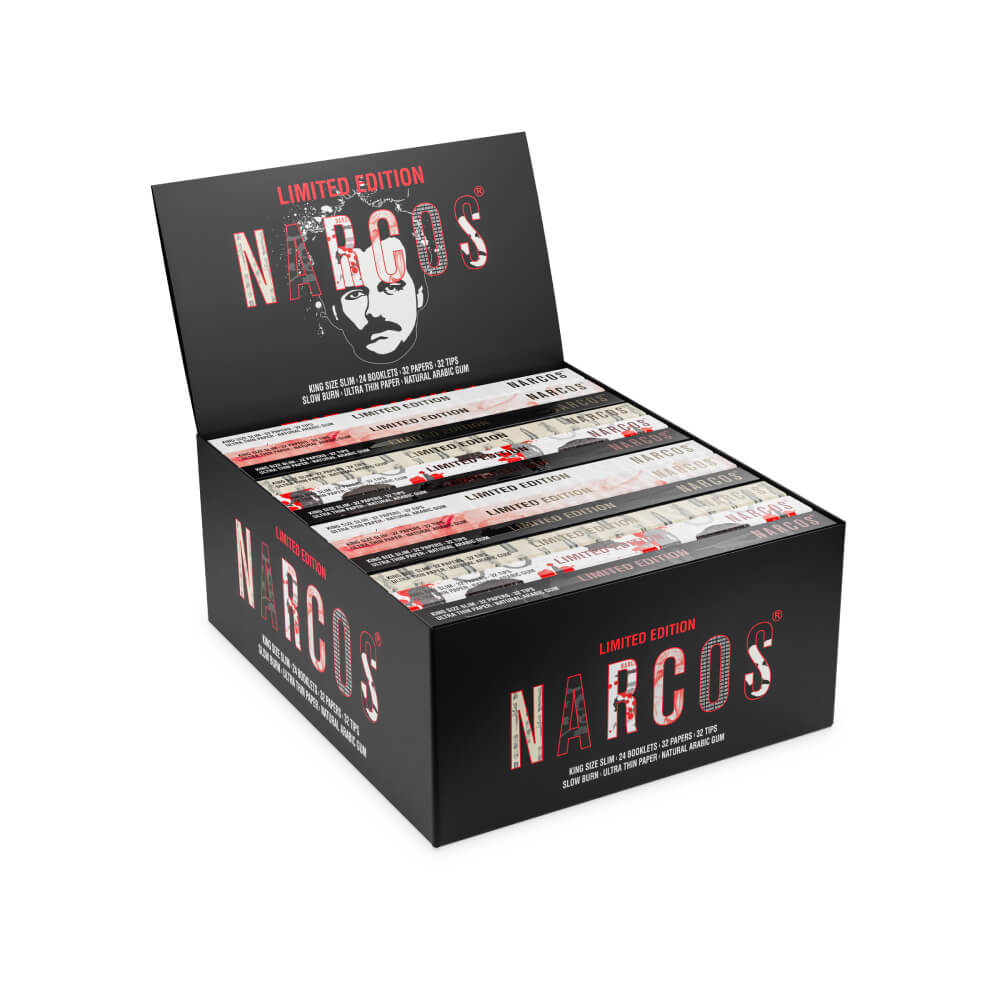 Cartine e Filtri-Narcos Limited Edition King Size Slim Rolling Papers + Tips