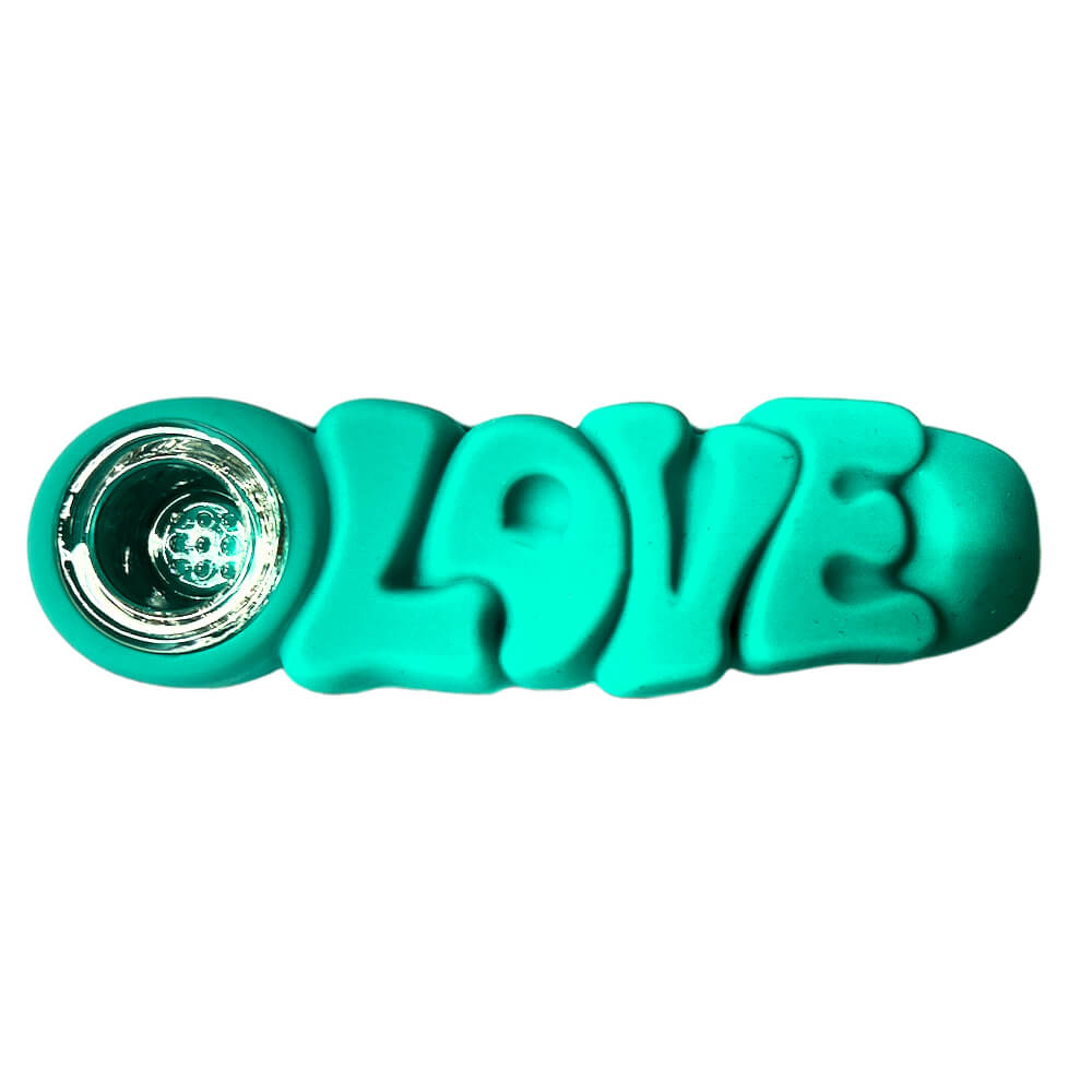 Pipa In Silicone-Love Silicone Pipe Turquoise 12cm