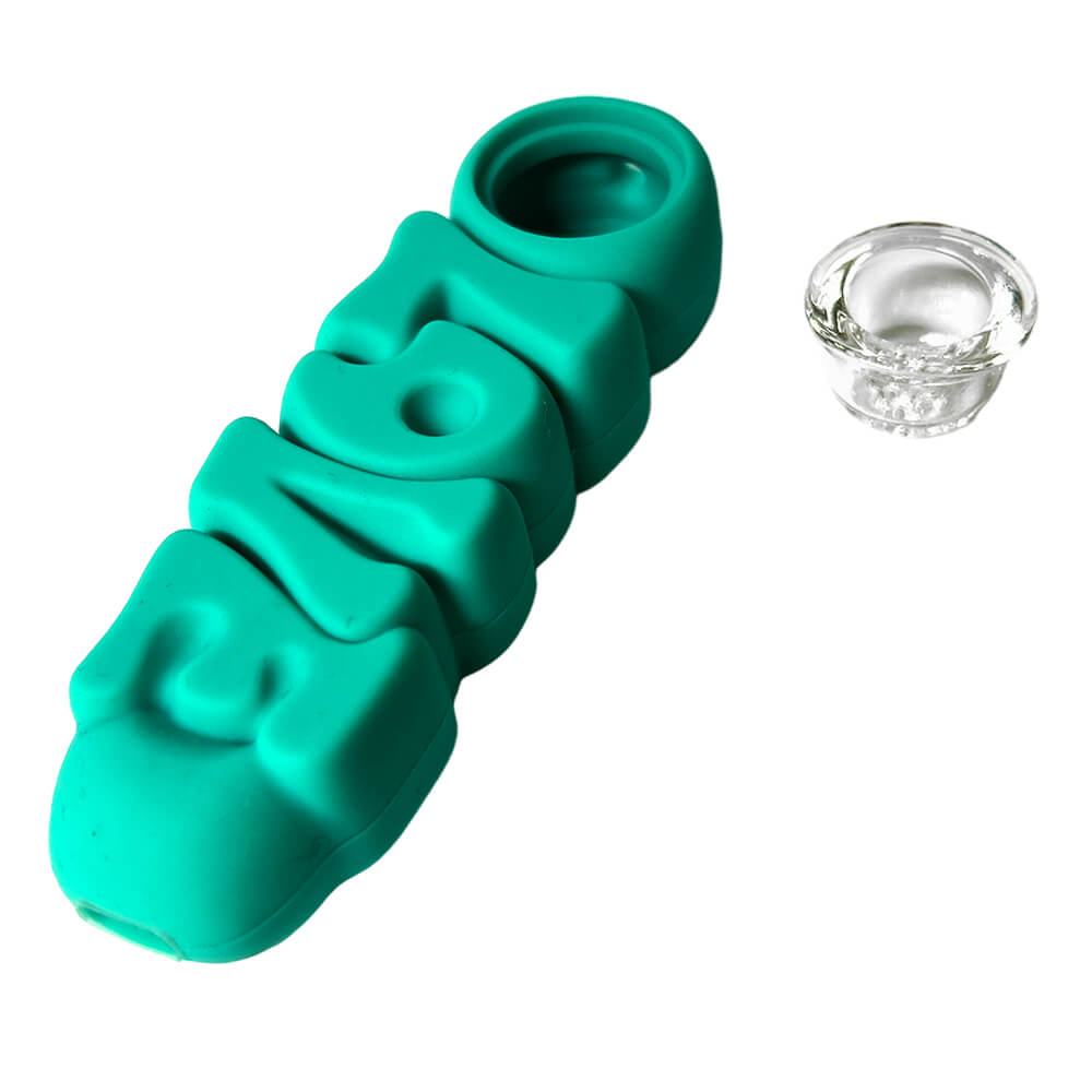 Pipa In Silicone-Love Silicone Pipe Turquoise 12cm