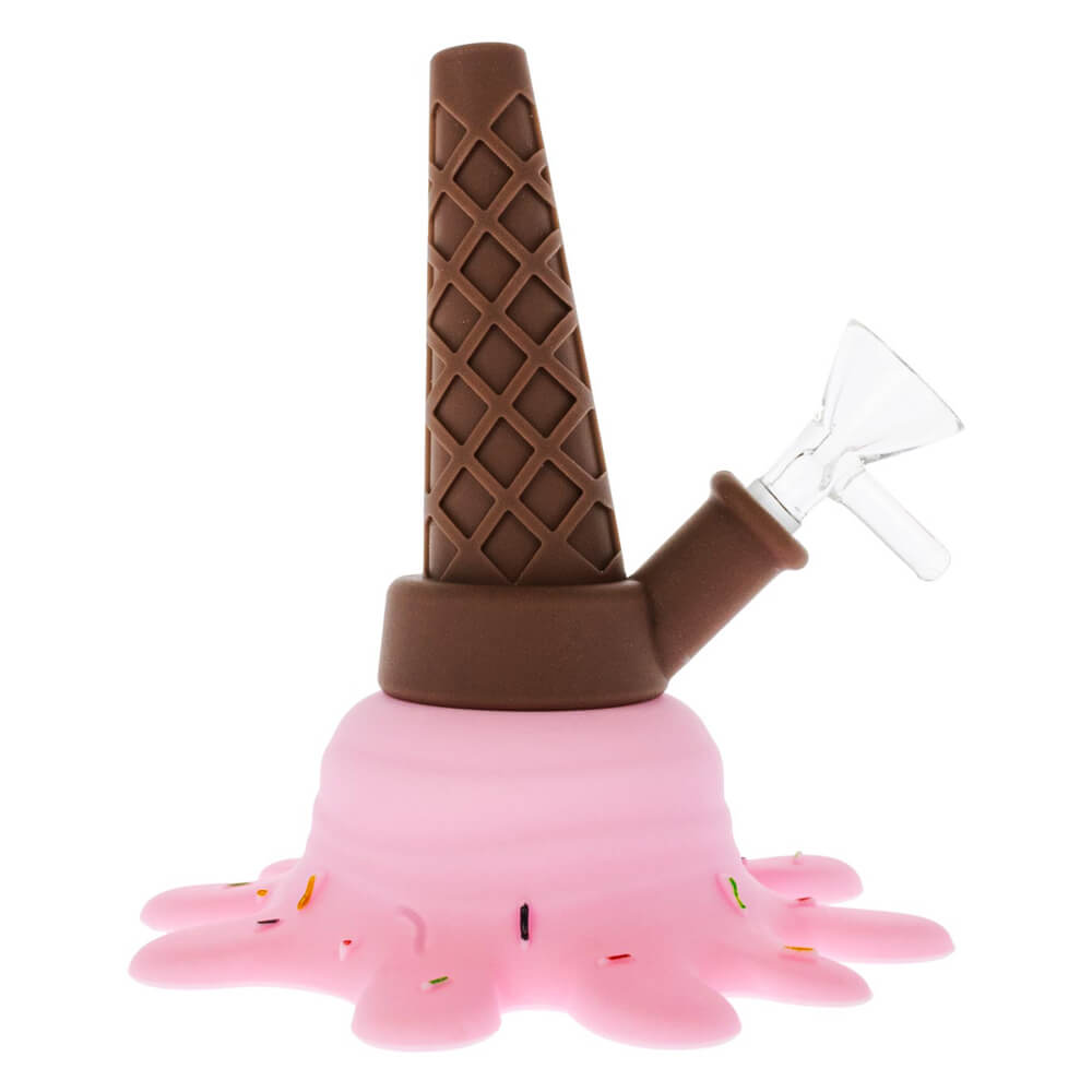 Pipa In Silicone-Ice Cream Silicone Pipe Pink 13cm