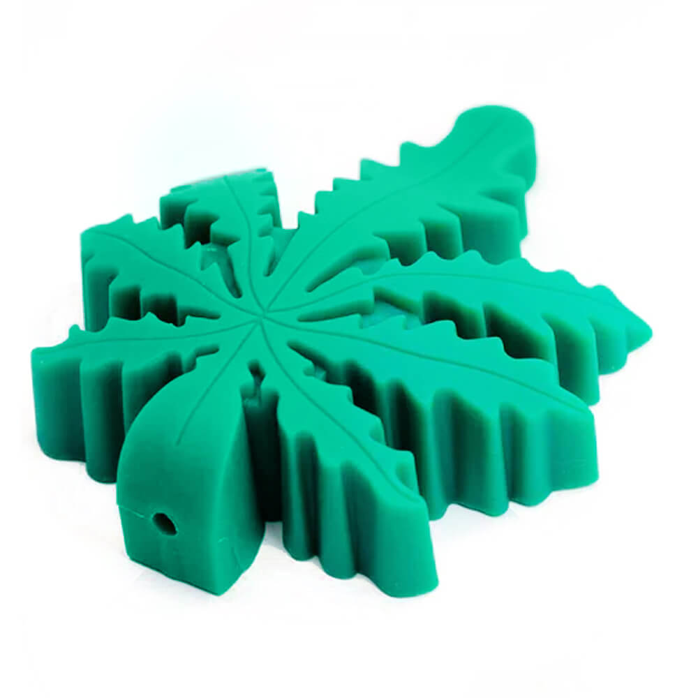 Pipa In Silicone- Weed Leaf Green Silicone Pipe 9x10cm